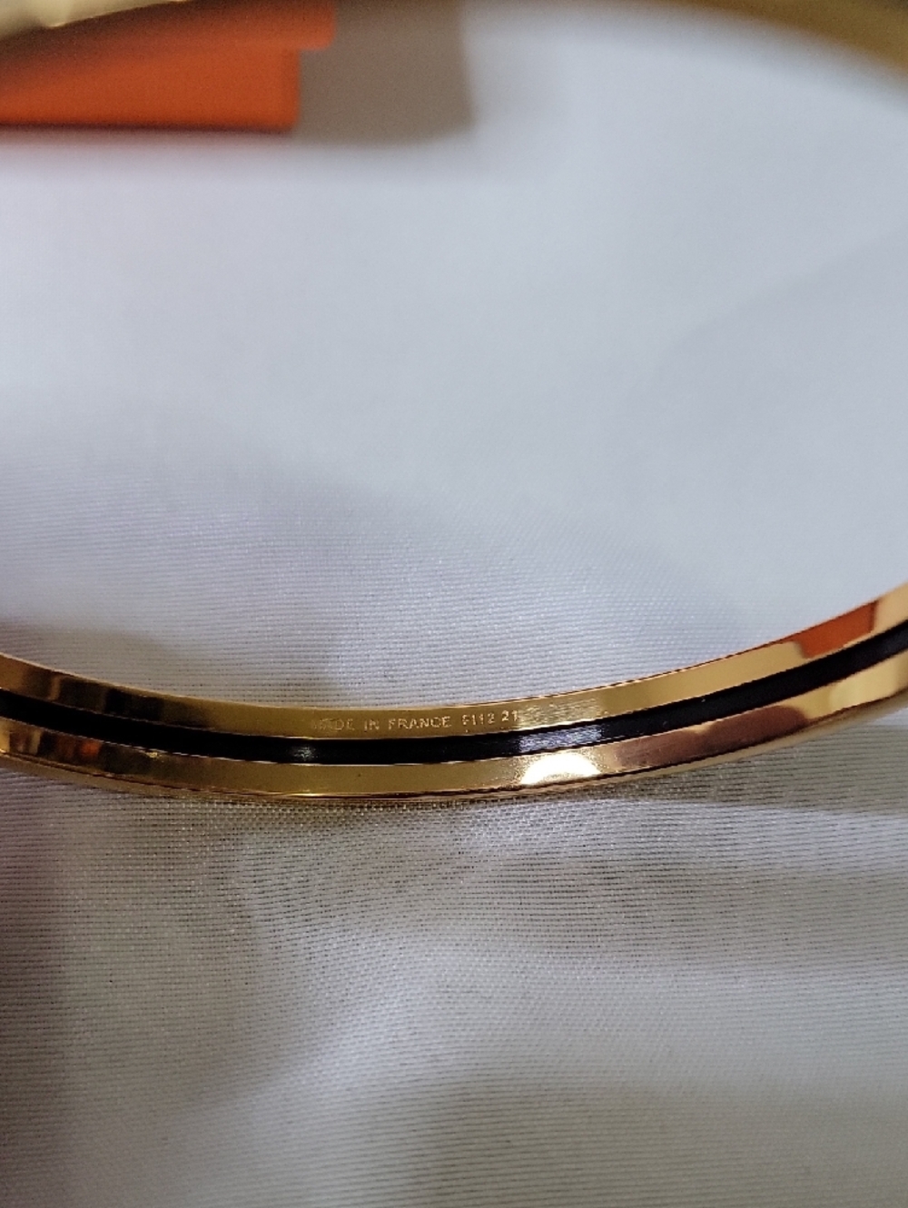 Hermes Gold and Black Enamel Bangle Bracelet - Picture 3 of 4